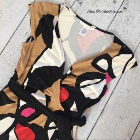 Diane Von Furstenberg abstract print silk jersey wrap dress  *Shop@iamwarrior - Picture 5 of 7